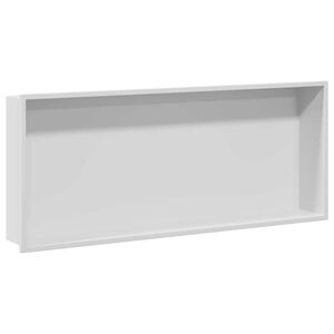 vidaXL Niche de Douche Blanc 75 x 30 x 9,5 cm Acier inoxydable