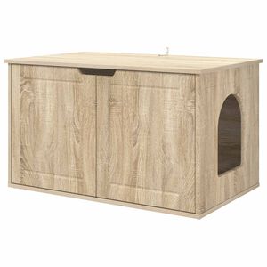 vidaXL Maison pour chat Sonoma 85 x 55 x 50,5 cm Bois d'ing&eacute;nierie