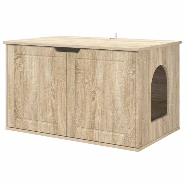 vidaXL Maison pour chat Sonoma 85 x 55 x 50,5 cm Bois d'ing&eacute;nierie