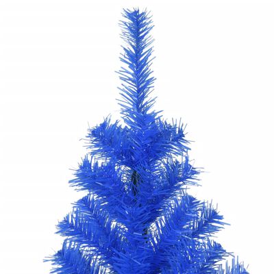 vidaXL Sapin de Noël artificiel avec support bleu 210 cm PVC