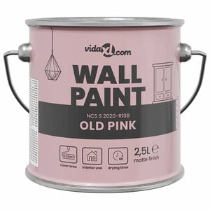vidaXL Peinture murale Rose 2,5 L Impression murale