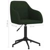 vidaXL Chaises pivotantes &agrave; manger lot de 4 vert fonc&eacute; velours