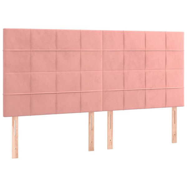 vidaXL T&ecirc;te de lit &agrave; LED Rose 180x5x118/128 cm Velours