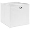 vidaXL Boîtes de rangement 4 pcs Tissu intissé 28x28x28 cm Blanc