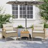 vidaXL Salon de jardin avec coussins 3 pcs beige résine tressée