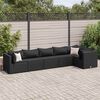 vidaXL Salon de jardin 6 pcs avec coussins Noir R&eacute;sine tress&eacute;e