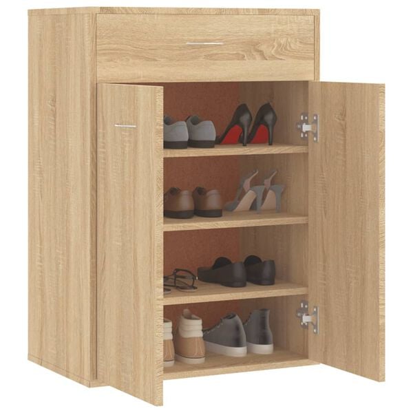 vidaXL Armoire à chaussures Chêne sonoma 60x35x84 cm Bois d'ingénierie