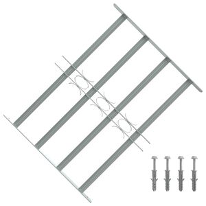 vidaXL Grille r&eacute;glable de s&eacute;curit&eacute; de fen&ecirc;tres et 4 barres 500-650 mm