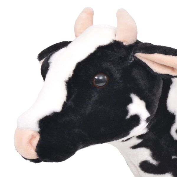 vidaXL Jouet en peluche Vache Noir et blanc XXL