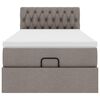 vidaXL Cadre de lit ottoman avec matelas taupe 90x190 cm tissu