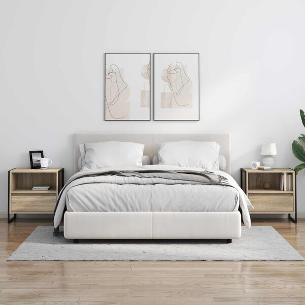 vidaXL Table de chevet Sonoma 50 x 39,5 x 50 cm Bois d'ing&eacute;nierie