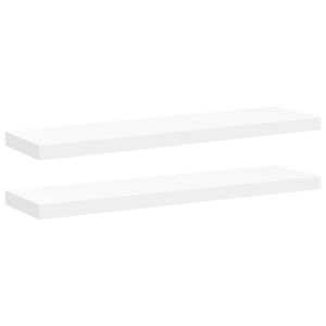 vidaXL &Eacute;tag&egrave;res murales flottantes 2 pcs blanc 90x23,5x3,8 cm MDF