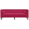 vidaXL Canap&eacute; Chesterfield avec traversins 3 places velours