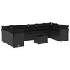 vidaXL Salon de jardin 11 pcs avec coussins noir r&eacute;sine tress&eacute;e