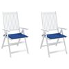 vidaXL Coussins de chaise de jardin lot de 2 bleu royal 40x40x4 cm