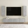 vidaXL Ensemble de meubles TV 4 pcs Gris béton Bois d'ingénierie