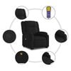 vidaXL Fauteuil de massage inclinable Noir Tissu