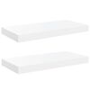 vidaXL &Eacute;tag&egrave;re murale flottante 2 pcs Blanc brillant 50x23x3,8 cm MDF