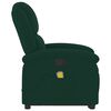 vidaXL Fauteuil de massage inclinable Vert fonc&eacute; Velours