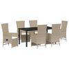 vidaXL Ensemble de salle &agrave; manger pour jardin 7 pcs Beige polyrotin