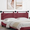 vidaXL T&ecirc;te de lit suspendue Uni Bordeaux 210 x 55 x 5 cm tissu