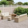 vidaXL Ensemble de canap&eacute; de jardin 10 pcs Beige polyrotin
