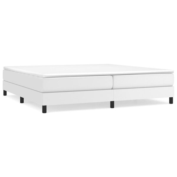vidaXL Sommier à lattes de lit avec matelas Blanc 200x200cm Similicuir