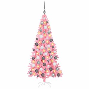 vidaXL Sapin de No&euml;l avec 300 LED avec support Rose 180 cm PVC