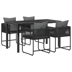 vidaXL Ensemble de salle &agrave; manger pour jardin 5 pc Noir et anthracite