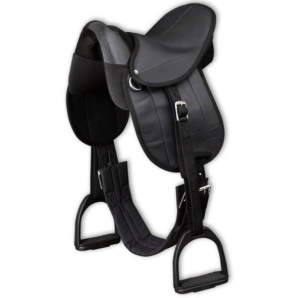 vidaXL Ensemble de selle Pony 10" Noir