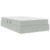 vidaXL Lit avec rangement et matelas Gris clair 120 x 190 cm Velours