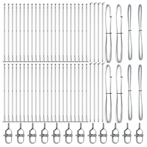 vidaXL Poteau de clôture. Autre 52 pcs Gris 3,2 x 3,2 x 83,5 cm Acier