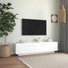 vidaXL Meuble TV avec lumières LED blanc 160x35x40 cm