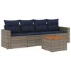vidaXL Salon de jardin 5 pcs avec coussins gris r&eacute;sine tress&eacute;e