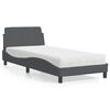 vidaXL Lit avec matelas Dover gris foncé 80x200 cm velours