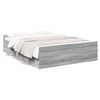 vidaXL Cadre de lit avec tiroirs sans matelas sonoma gris 135x190 cm