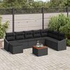 vidaXL Ensemble de canap&eacute; de jardin avec coussin 9 pcs Noir Poly rotin