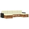 vidaXL Ensembles de canap&eacute;s avec coussin 6 pcs Bois d'Acacia Massif