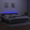vidaXL Sommier &agrave; lattes de lit et matelas et LED Gris fonc&eacute; 200x200 cm