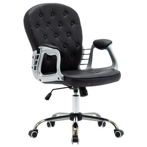 vidaXL Chaise de bureau pivotante Noir Similicuir