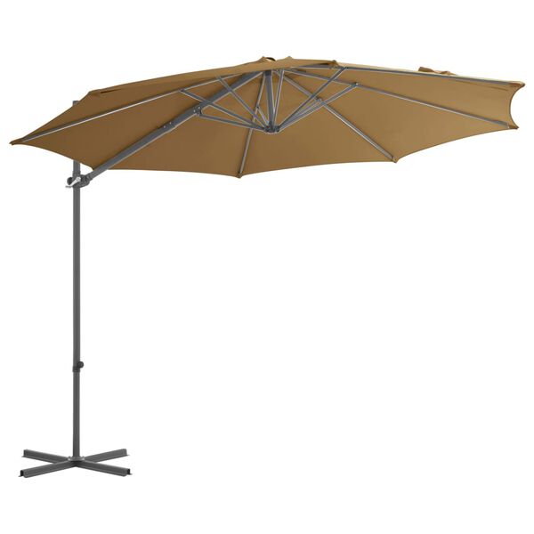 vidaXL Parasol de jardin avec base portable taupe