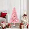 vidaXL Sapin de No&euml;l avec 150 LED avec support Rose 120 cm PVC