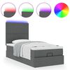 vidaXL Lit ottoman avec matelas et LED Gris fonc&eacute; 80x200cm tissu