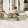 vidaXL Salon de jardin avec coussins 12 pcs beige r&eacute;sine tress&eacute;e
