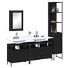 vidaXL Ensemble de meubles salle de bain 4 pcs noir bois d'ingénierie