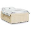 vidaXL Sommier &agrave; lattes de lit avec matelas Cr&egrave;me 160x200 cm Tissu
