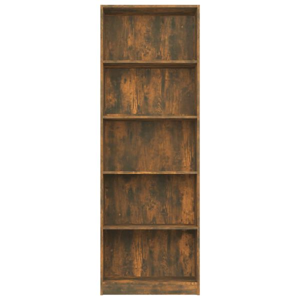 vidaXL Biblioth&egrave;que 5 niveaux Ch&ecirc;ne fum&eacute; 60x24x175cm Bois d'ing&eacute;nierie