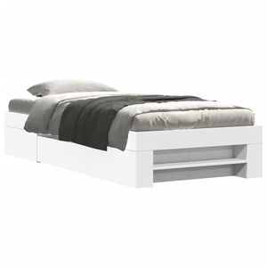 vidaXL Cadre de lit sans matelas blanc 90x200 cm bois d'ing&eacute;nierie