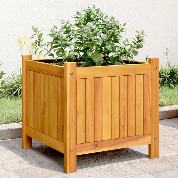 vidaXL Jardini&egrave;re avec doublure 42x42x40 cm bois massif d'acacia
