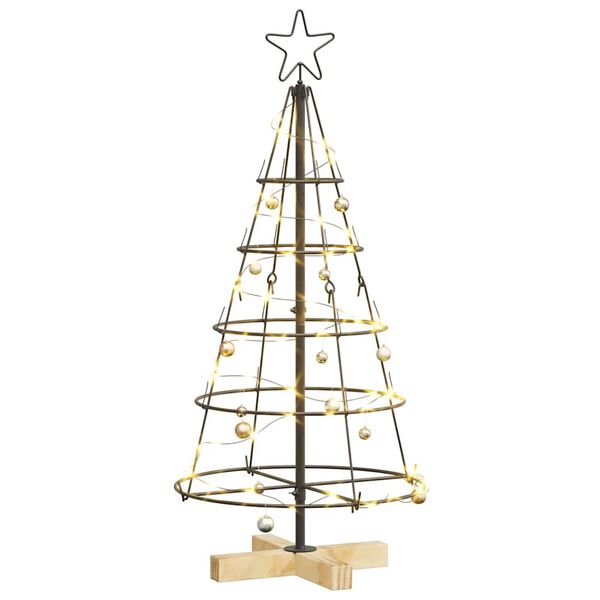 vidaXL Arbre en c&ocirc;ne de No&euml;l avec support Noir 90 cm Acier